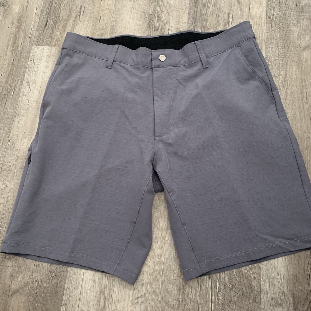 BYLT Shorts Mens Sz Large Gray Kinetic Golf Performance Chino Casual Preppy Logo